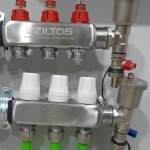 Коллектор для теплого пола ZILTOS 1« с расходомерами (в комплекте кронштейны, сливные группы)