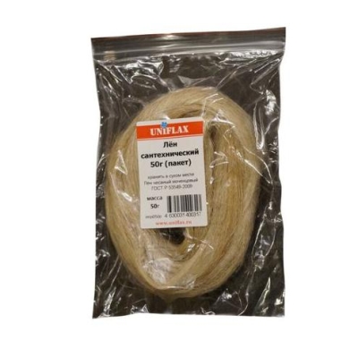 Лен сантехнический чесанный моченцовый 50г. (пакет) UNIFLAX