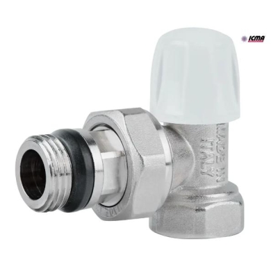 Кран (вентиль) радиаторный Icma 1/2" с антипротечкой угловой  (обратн.)
