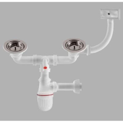 Сифон для мойки с одноуровневыми чашами B04-RDO40 Metline