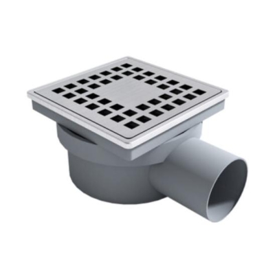 Трап душевой прямой с рамкой и отводом 50 мм M-10-А Metline