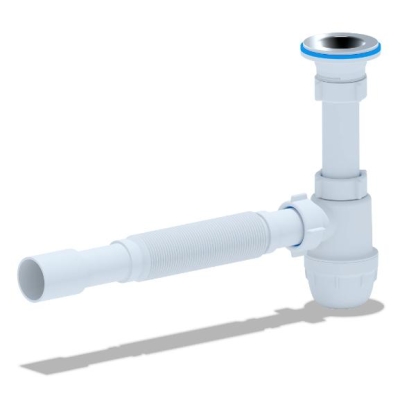 Сифон для умывальника АНИ Юнг BM1015,  1 1/4"*32 с гибкой трубой 32*32/40 АНИ пласт