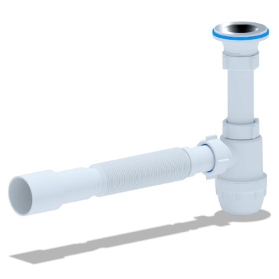 Сифон для умывальника АНИ Юнг BM1016,  1 1/4"*32 с гибкой трубой 32*40/50 АНИ пласт