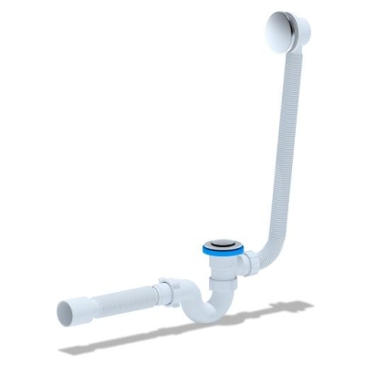 Сифон сливной для ванны, с переливом клик-клак U-образный с сеткой АНИ пласт EC155S