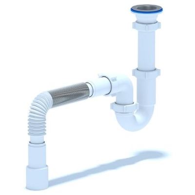 Сифон для кухонной мойки U-образный АНИ пласт D0115