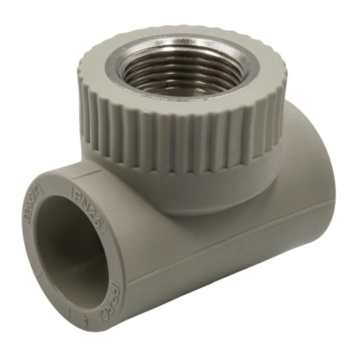 Тройник комбинированный внутренняя резьба 25х3/4х25 серый EVER PLAST