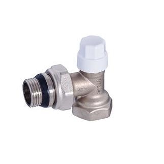 Кран радиаторный угловой 1/2" (обратка) с антипротечкой KAS