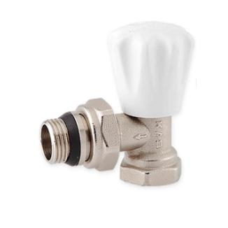 Кран радиаторный угловой 1/2" (подача) с антипротечкой  KAS