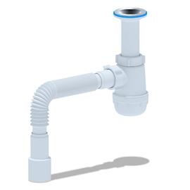 Сифон для кухонной мойки АНИ Грот A0515,  1 1/2"*40 с гибкой трубкой 40*40/50мм АНИ пласт