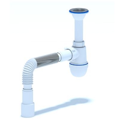 Сифон для кухонной мойки АНИ C0515,  1 1/2"*40 с гибкой трубкой 40*40/50 АНИ пласт