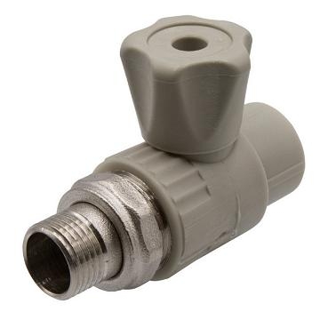 Кран радиаторный шаровый с американкой 20-1/2" прямой серый EVER PLAST