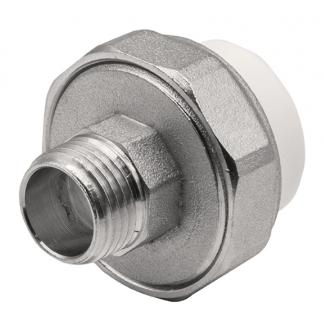 Муфта комбинированная разъемная, наружная резьба 25х1/2" белый EVER PLAST