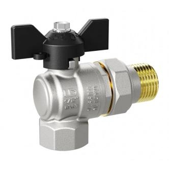 Кран шаровой угловой с американкой 3/4" бабочка LD Pridе