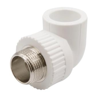 Уголок комбинированный наружная резьба 25х3/4" белый EVER PLAST