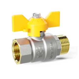 Кран шаровой газовый 1/2" вн/нар бабочка LD Pridе