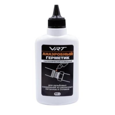 Герметик анаэробный 90г "VRT" разборный КРАСНЫЙ, д/рез. соединений из различных металлов и сплавов