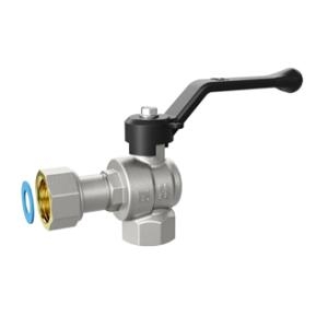 Кран шаровой угловой с накидной гайкой 1/2" ручка LD Pridе