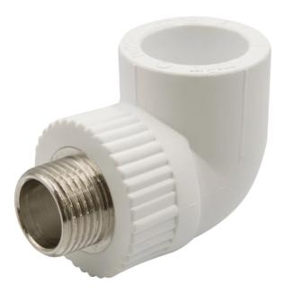 Уголок комбинированный наружная резьба 25х1/2" белый EVER PLAST