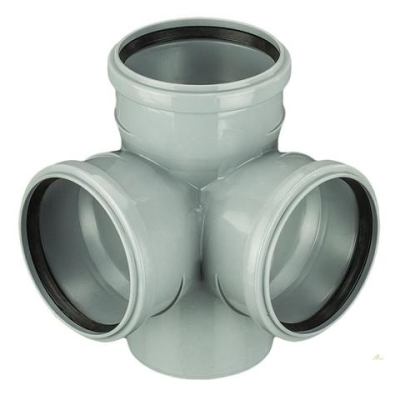 Крестовина двухплоскостная канализационная 110 * 110 * 110 * 90 гр. Политэк