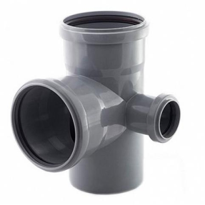 Крестовина двухплоскостная канализационная 110 * 110 * 50 * 90 гр. ( Левая ) Политэк