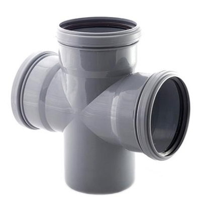 Крестовина одноплоскостная канализационная 110 * 110 * 110 * 90 гр. Политэк