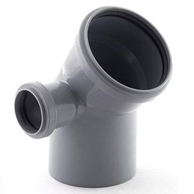 Отвод 110 * 45 гр. с выходом 50 ( Левый ) Политэк