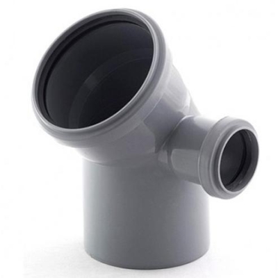 Отвод 110 * 45 гр. с выходом 50 (Правый) Политэк