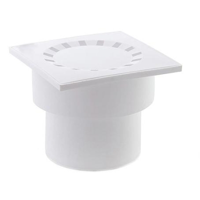 Трап вертикальный 110 мм.  ( пластиковая решетка 150 * 150 мм. ) Политэк