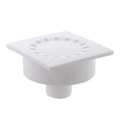 Трап вертикальный 50 мм.  ( пластиковая решетка 100 * 100 мм. ) Политэк