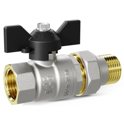 Кран шаровой с американкой 1/2" вн/нар бабочка LD Pridе