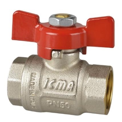 Кран шаровой 1/2" вн/вн бабочка ICMA