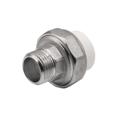 Муфта комбинированная разъемная, наружная резьба 20х1/2" белый EVER PLAST