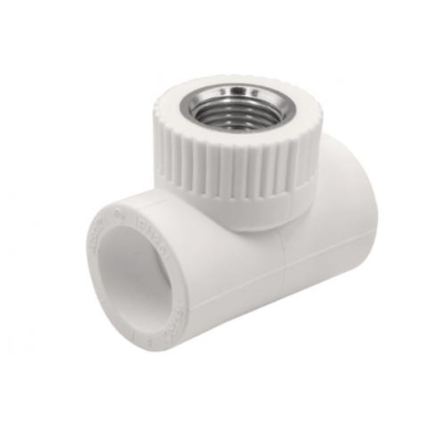 Тройник комбинированный внутренняя резьба 25х1/2х25 белый EVER PLAST