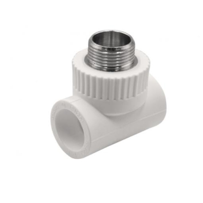 Тройник комбинированный наружная резьба 25х3/4х25 белый EVER PLAST