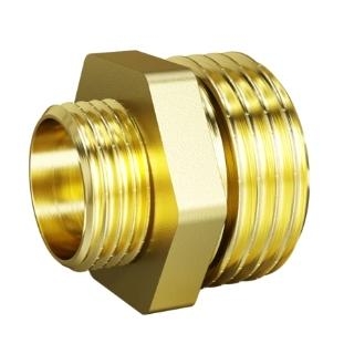 Ниппель переходной латунный DN20х15 (3/4" нар х 1/2" нар) LD Pride
