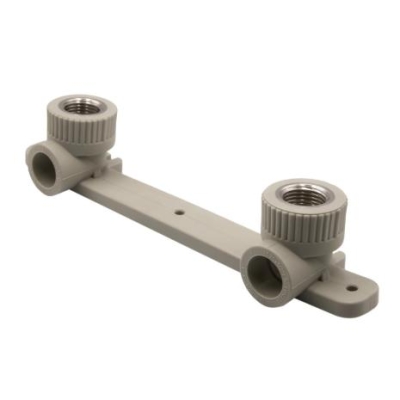 Угол комб. вн 20х1/2" с креплением двойной серый EVER PLAST