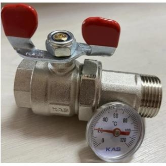 Кран для коллектора 1" красный KAS