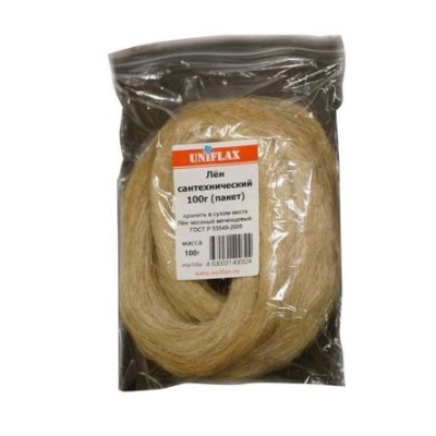 Лен сантехнический чесанный моченцовый 100г. (пакет) UNIFLAX