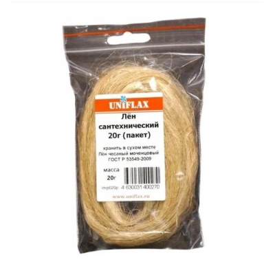 Лен сантехнический чесанный моченцовый 20г. (пакет) UNIFLAX